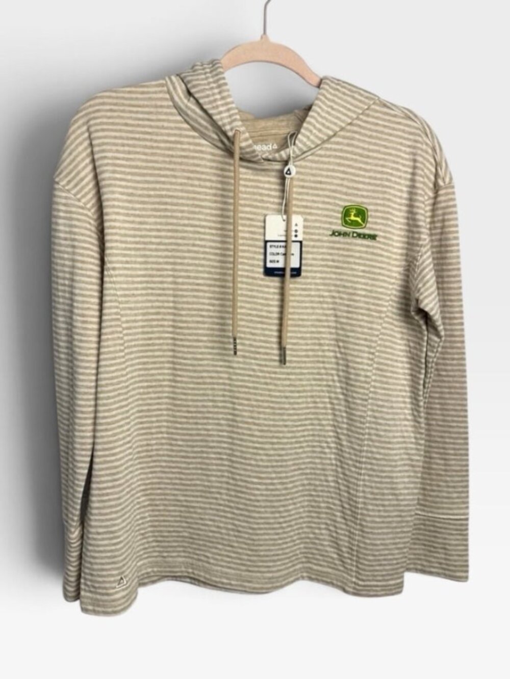Ahead casuals John Deere medium cashmere color striped hoodie medium unisex